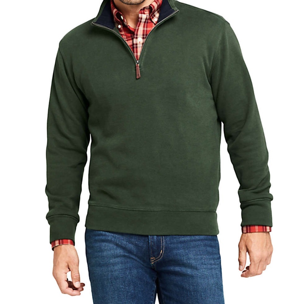Men's Bedford Rib Quarter Zip Sweater (M) Land’s End